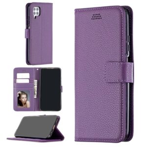 For Huawei P40 Lite Litchi Texture Horizontal Flip Leather Case with Holder & Card Slots & Wallet & Photo Frame(Purple) (OEM)
