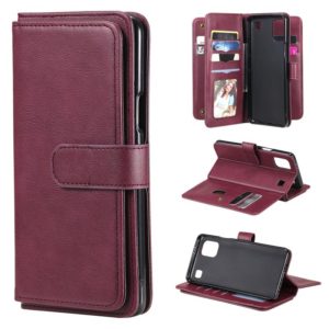 For LG K92 Multifunctional Magnetic Copper Buckle Horizontal Flip Solid Color Leather Case with 10 Card Slots & Wallet & Holder & Photo Frame(Wine Red) (OEM)