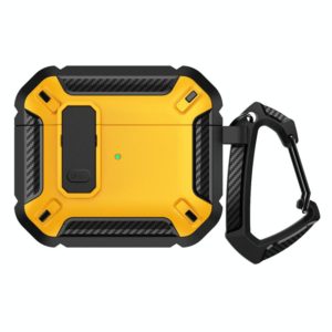 Shield Shockproof Earphone Protective Case with Hook For AirPods 3(Black Yellow) (OEM)