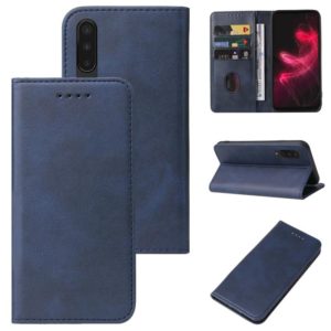 For Sharp Aquos Zero 5G Basic Magnetic Closure Leather Phone Case(Blue) (OEM)