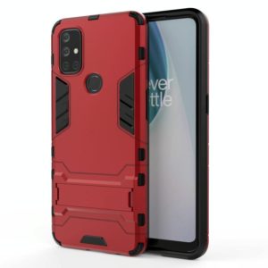 For OnePlus Nord N10 5G Shockproof PC + TPU Protective Case with Hidden Holder(Red) (OEM)