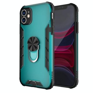 For iPhone 11 Magnetic Frosted PC + Matte TPU Shockproof Case with Ring Holder (Glistening Green) (OEM)