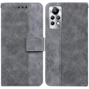 For Infinix Note 11 Pro / Note 11s Geometric Embossed Leather Phone Case(Grey) (OEM)