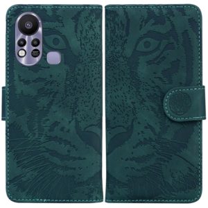For Infinix Hot 11s X6812 Tiger Embossing Pattern Horizontal Flip Leather Phone Case(Green) (OEM)