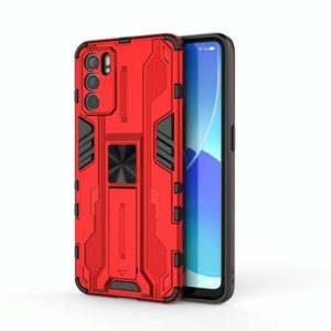 For OPPO Reno6 5G Supersonic PC + TPU Shock-proof Protective Case with Holder(Red) (OEM)