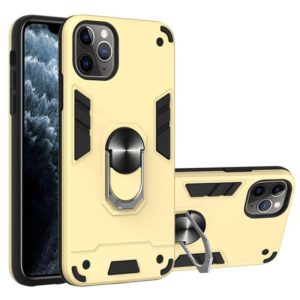 For iPhone 11 Pro Max 2 in 1 Armour Series PC + TPU Protective Case with Ring Holder(Gold) (OEM)