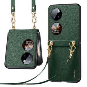 For Huawei P50 Pocket SULADA Litchi Texture Leather + TPU Phone Case with Strap(Green) (SULADA) (OEM)