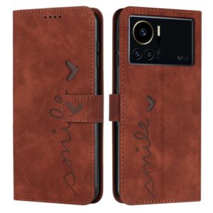 For Infinix Note 12 VIP Skin Feel Heart Pattern Leather Phone Case(Brown) (OEM)