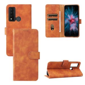 For TCL 20 XE Skin Feel Magnetic Flip Leather Phone Case(Brown) (OEM)