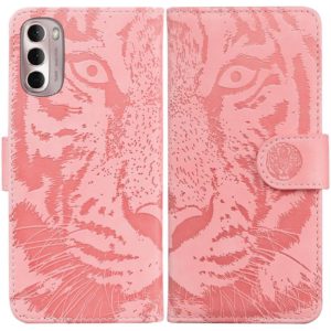 For Motorola Moto G Stylus 4G 2022 Tiger Embossing Pattern Horizontal Flip Leather Phone Case(Pink) (OEM)