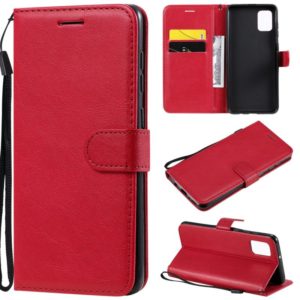 For Samsung Galaxy A31 Solid Color Horizontal Flip Protective Leather Case with Holder & Card Slots & Wallet & Photo Frame & Lanyard(Red) (OEM)