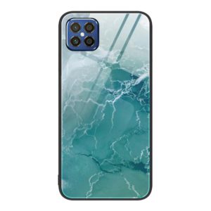For Huawei Nova 8 SE Marble Pattern Glass Protective Phone Case(Green Ocean) (OEM)