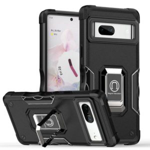 For Google Pixel 7 5G Ring Holder Non-slip Armor Phone Case(Black) (OEM)