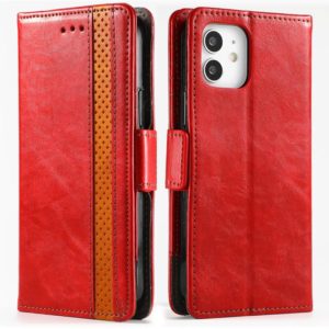 For iPhone 12 Pro Max CaseNeo Business Splicing Dual Magnetic Buckle Horizontal Flip PU Leather Case with Holder & Card Slots & Wallet(Red) (OEM)