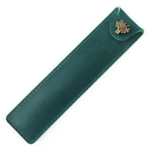 Cowhide Pencil Case Personalized Retro Handmade First Layer Cowhide Pen Case(Crazy Horse Skin Ink Green) (OEM)