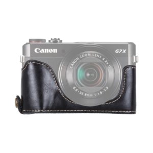 1/4 inch Thread PU Leather Camera Half Case Base for Canon G7 X Mark II (Black) (OEM)