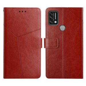 For UMIDIGI A9 Y Stitching Horizontal Flip Leather Phone Case(Brown) (OEM)