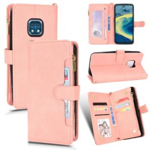 For Nokia XR20 Litchi Texture Zipper Leather Phone Case(Pink) (OEM)