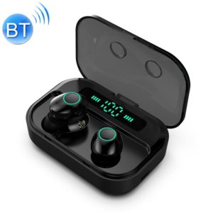 M7 TWS V5.0 Binaural Wireless Stereo Bluetooth Headset with Charging Case and Digital Display(Black) (OEM)
