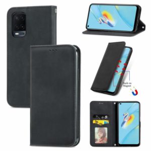 For OPPO A54 4G Retro Skin Feel Business Magnetic Horizontal Flip Leather Case With Holder & Card Slots & Wallet & Photo Frame(Black) (OEM)