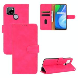 For OPPO Realme V3 Solid Color Skin Feel Magnetic Buckle Horizontal Flip Calf Texture PU Leather Case with Holder & Card Slots & Wallet(Rose Red) (OEM)