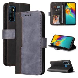 Business Stitching-Color Horizontal Flip PU Leather Case with Holder & Card Slots & Photo Frame For Infinix Hot 9 / Note 7 Lite / X655C / Tecno Camon 15(Gray) (OEM)