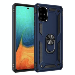 For Galaxy A71 Shockproof TPU + PC Protective Case with 360 Degree Rotating Holder(Blue) (OEM)