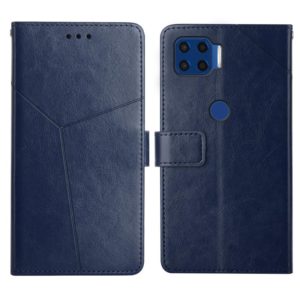 For Motorola Moto G 5G Plus Y Stitching Horizontal Flip Leather Phone Case with Holder & Card Slots & Wallet & Photo Frame(Blue) (OEM)