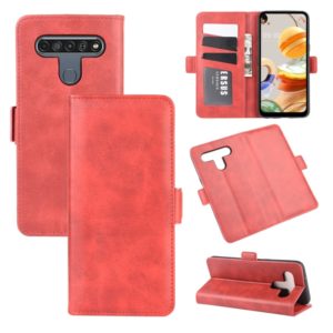 For LG K61 Dual-side Magnetic Buckle Horizontal Flip Leather Case with Holder & Card Slots & Wallet(Red) (OEM)