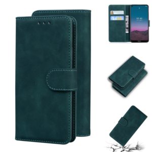 For Nokia 5.4 Skin Feel Pure Color Flip Leather Phone Case(Green) (OEM)