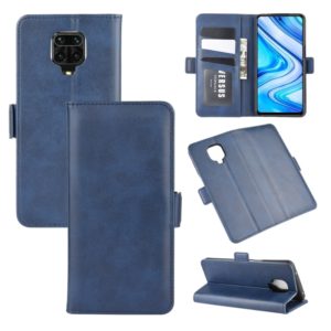 For Xiaomi Redmi Note 9 Pro Dual-side Magnetic Buckle Horizontal Flip Leather Case with Holder & Card Slots & Wallet(Dark Blue) (OEM)