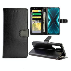 For OPPO Realme X3 / X50 Crazy Horse Texture Leather Horizontal Flip Protective Case with Holder & Card Slots & Wallet & Photo Frame(Black) (OEM)