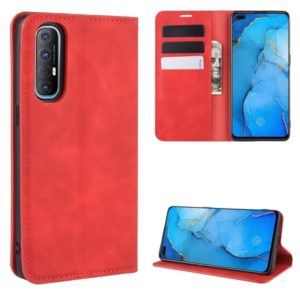 For Oppo Reno3 Pro Retro-skin Business Magnetic Suction Leather Case with Holder & Card Slots & Wallet(Red) (OEM)