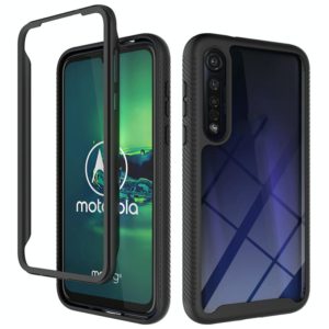 For Motorola Moto G8 Plus Starry Sky Solid Color Series Shockproof PC + TPU Protective Case(Black) (OEM)