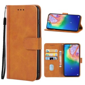 Leather Phone Case For TCL 20 5G(Brown) (OEM)