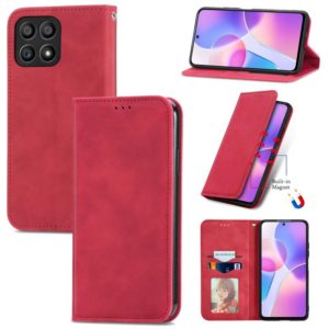 For Honor X30i Retro Skin Feel Magnetic Horizontal Flip Leather Phone Case(Red) (OEM)