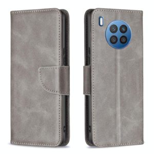 For Honor 50 Lite / Huawei nova 8i Lambskin Texture Pure Color Leather Phone Case(Grey) (OEM)