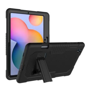 Contrast Color Robot Shockproof Silicone + PC Protective Case with Holder For Samsung Galaxy Tab S6 Lite P610(Black) (OEM)