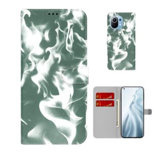 For Xiaomi Mi 11 Cloud Fog Pattern Horizontal Flip Leather Case with Holder & Card Slot & Wallet(Dark Green) (OEM)