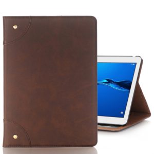 For Huawei MediaPad M3 Lite 10 Vintage Book Style Horizontal Flip Environmental PU Leather Case with Holder & Card Slots & Wallet & Photo Frame(Coffee) (OEM)