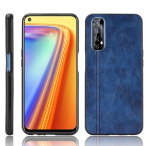For OPPO Realme 7 / Narzo 20 Pro Shockproof Sewing Cow Pattern Skin PC + PU + TPU Case(Blue) (OEM)