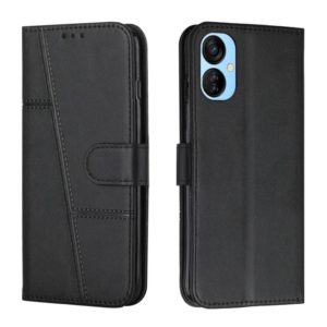 For Tecno Spark 9 Pro Stitching Calf Texture Buckle Leather Phone Case(Black) (OEM)