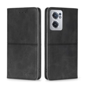 For OnePlus Nord CE 2 5G Cow Texture Magnetic Horizontal Flip Leather Phone Case(Black) (OEM)