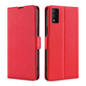 For TCL 30T T603DL Ultra-thin Voltage Side Buckle Horizontal Flip Leather Phone Case(Red) (OEM)