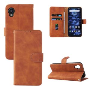 For Kyocera DIGNO BX2 Skin Feel Magnetic Buckle Leather Phone Case(Brown) (OEM)