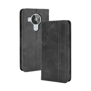 For Nokia 7.3 Magnetic Buckle Retro Crazy Horse Texture Horizontal Flip Leather Case with Holder & Card Slots & Photo Frame(Black) (OEM)