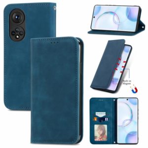 For Honor 50 Retro Skin Feel Business Magnetic Horizontal Flip Leather Case with Holder & Card Slots & Wallet & Photo Frame(Blue) (OEM)