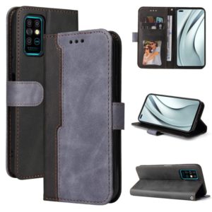 For Infinix Note 8 Business Stitching-Color Horizontal Flip PU Leather Case with Holder & Card Slots & Photo Frame(Grey) (OEM)