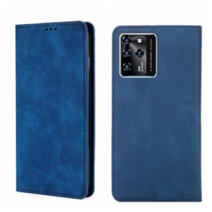 For ZTE Blade V30 Skin Feel Magnetic Flip Leather Phone Case(Blue) (OEM)