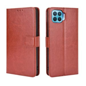 For OPPO F17 Pro /A93 /Reno4 Lite Retro Crazy Horse Texture Horizontal Flip Leather Case , with Holder & Card Slots & Photo Frame(Brown) (OEM)
